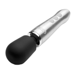 Серебристый мини вибратор-wand 16см Doxy Go Wand Mini Massaging Vibrator