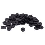 Пуговицы 4 прокола 24L=15 мм, пластик (Black (черный)), NE56, 72 шт