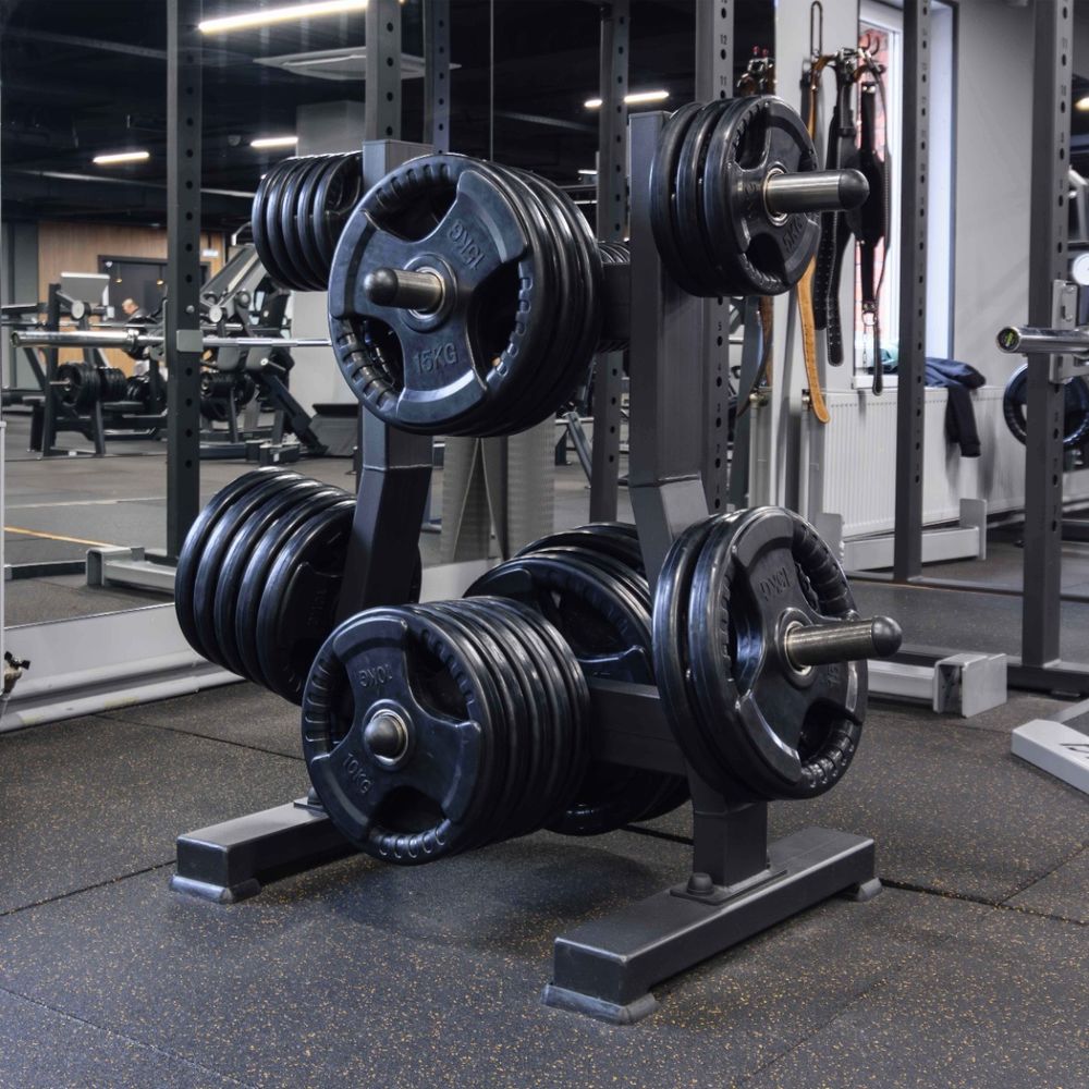 Диск обрезиненный (три хвата, черный) D51 мм PROFI-FIT 20 кг