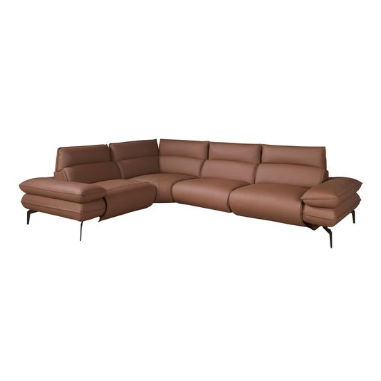 Угловой диван Relax Angel Cerda из коричневой кожи, модель 6239