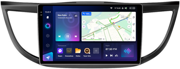 Магнитола для Honda CR-V 4 2012-2016 (большая рамка 10) - Teyes CC3-2K на Android 10, Быстрая, 2K QLED, CarPlay, 4G SIM-слот