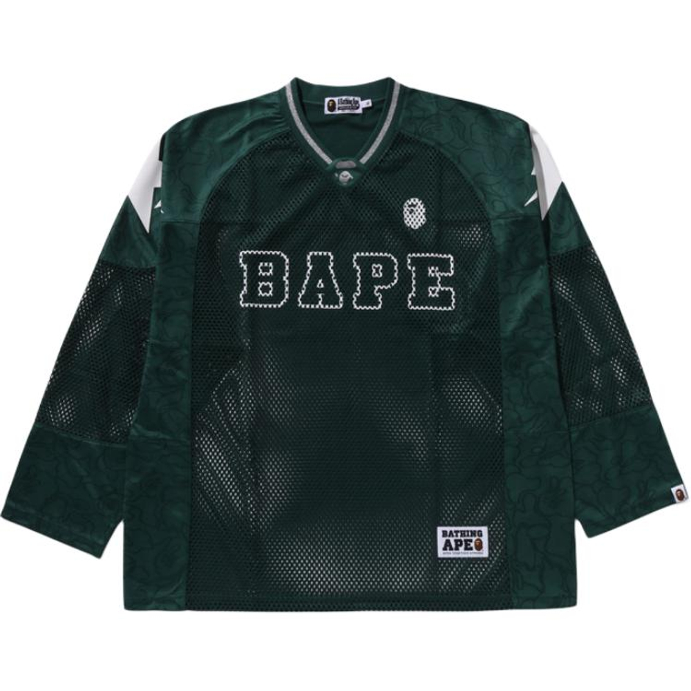 A Bathing Ape Line Camo Multilogo Relaxed Fit Football Jersey зеленый