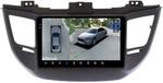 Магнитола для Hyundai Tucson 3 2015-2018 (без штатной КЗВ, рамка черная) - FarCar BX9-360-8101BL-A монитор 9.5" 2K QLED на Android 13, Быстрая, CarPlay, 4G SIM-слот, 4 камеры в комплекте