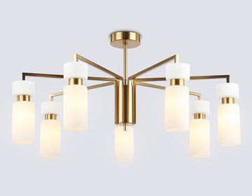 Люстра на штанге 7*E14 LH56126/7 BS/FR латунь/белый матовый High Light Modern Ambrella