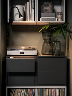 IKEA EKET  (ИКЕА ЕКЕТ)  -  Шкаф навесной с 2 ящиками - тёмно-серый, 35x35x35 см