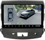 Магнитола для Mitsubishi Outlander XL, Peugeot 4007, Citroen C-Crosser (без Rockford, рамка перфорированная) - Teyes CC3-2K-360 монитор 9.5" 2K QLED на Android 10, Быстрая, CarPlay, 4G SIM-слот, 4 камеры в комплекте