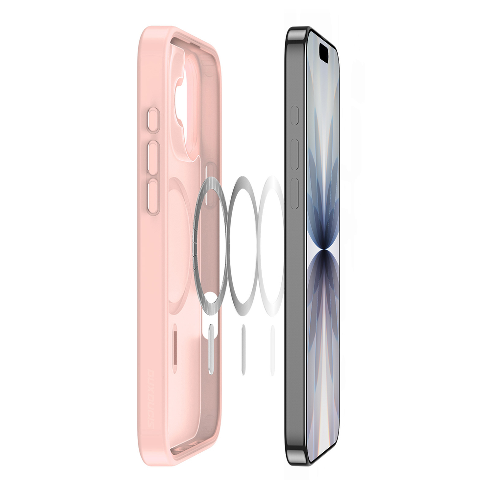 Матовый защитный чехол светло-розового цвета с MagSafe для iPhone 17, серия Yind Series от Dux Ducis