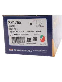 Колодки тормозные NISSAN Teana (14-) передние (4шт.) SANGSIN