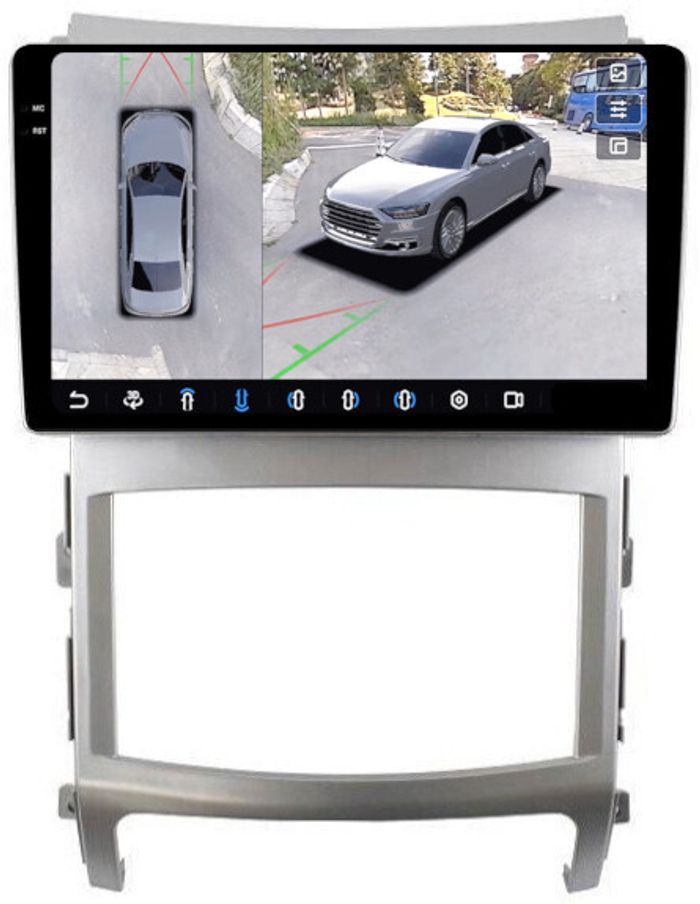 Магнитола для Hyundai ix55 2009-2013 - FarCar BX437M-360 монитор 9.5" 2K QLED на Android 13, Быстрая, CarPlay, 4G SIM-слот, 4 камеры в комплекте