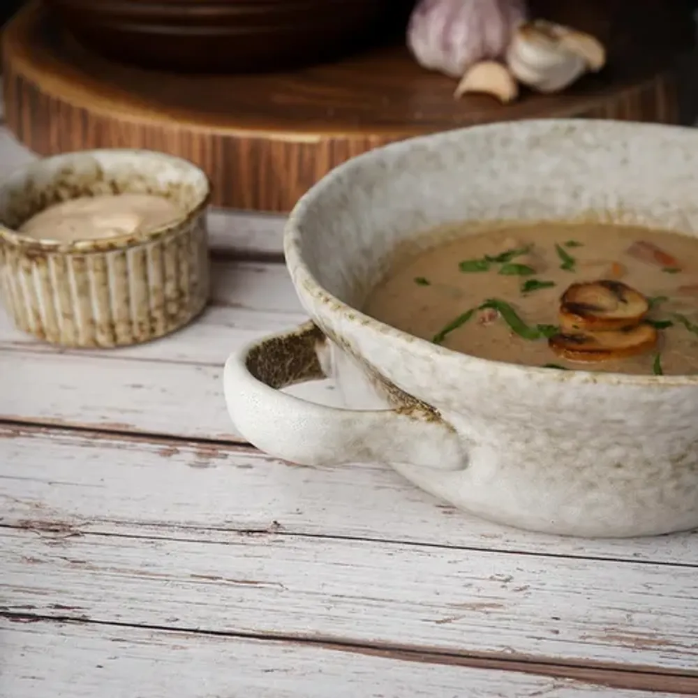 Бульонница 690 мл d 16 см h5,7 см с ручками Brown Spider Silk P.L. Proff Cuisine [6]
