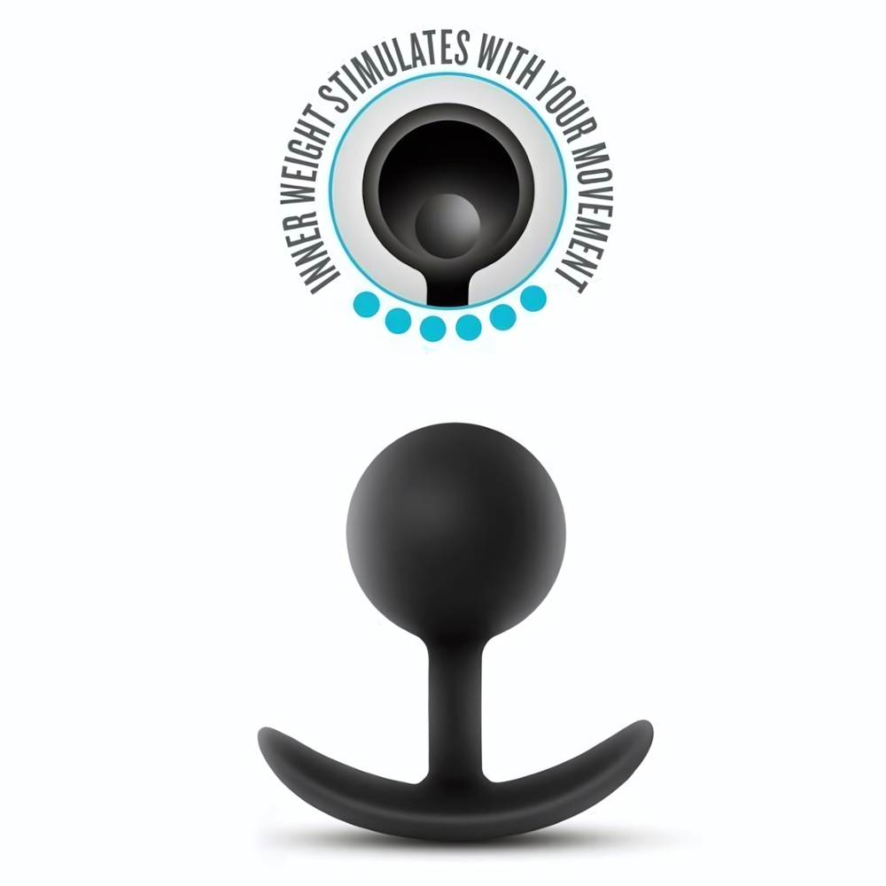 Черная анальная пробка Silicone Vibra Plug - 8,9 см. (Цвет: черный)