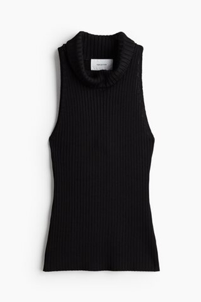 Облегающий топ без рукавов с драпированным воротником - H&M