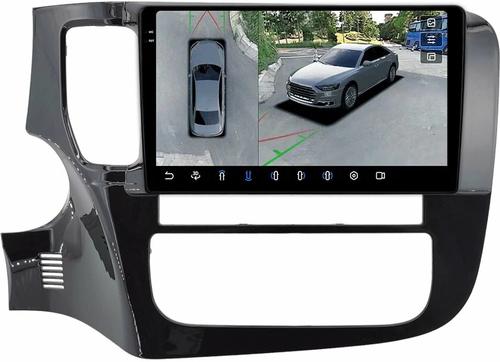 Магнитола для Mitsubishi Outlander 3 2012-2022 (овальный климат) - FarCar BX1006M-360 монитор 9.5" 2K QLED на Android 13, Быстрая, CarPlay, 4G SIM-слот, 4 камеры в комплекте