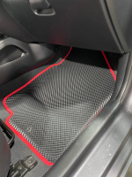 3D ковры EVA для Kia Rio 2011-2017 черный/красный