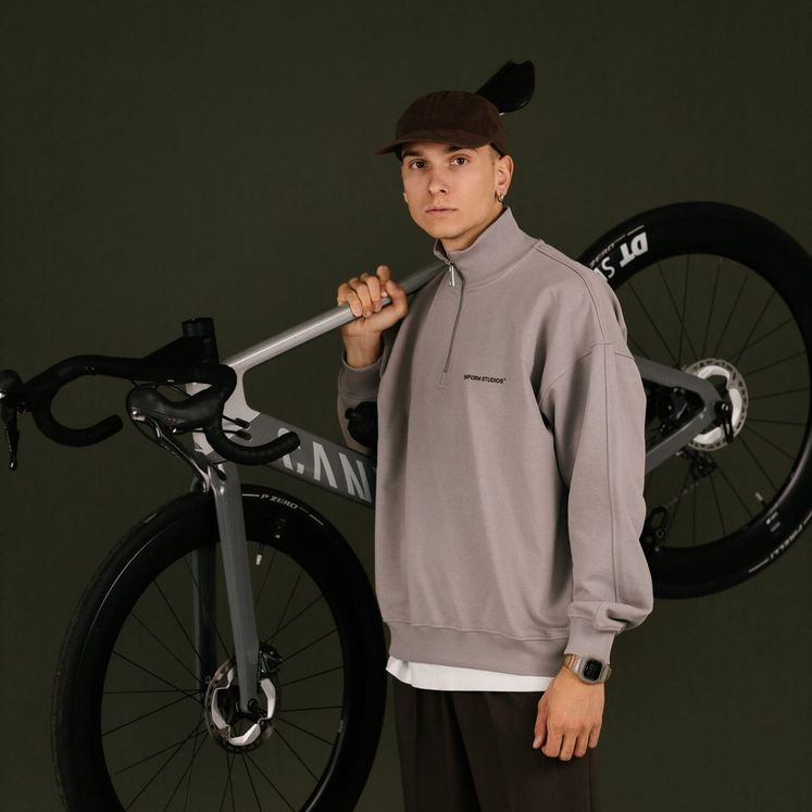Cвитшот UNIFORM Half-zip Heavy STUDIOS, серый