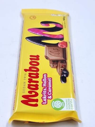 Шоколад молочный Marabou с малиной лакрицей и карамелью 160 г (Швеция)