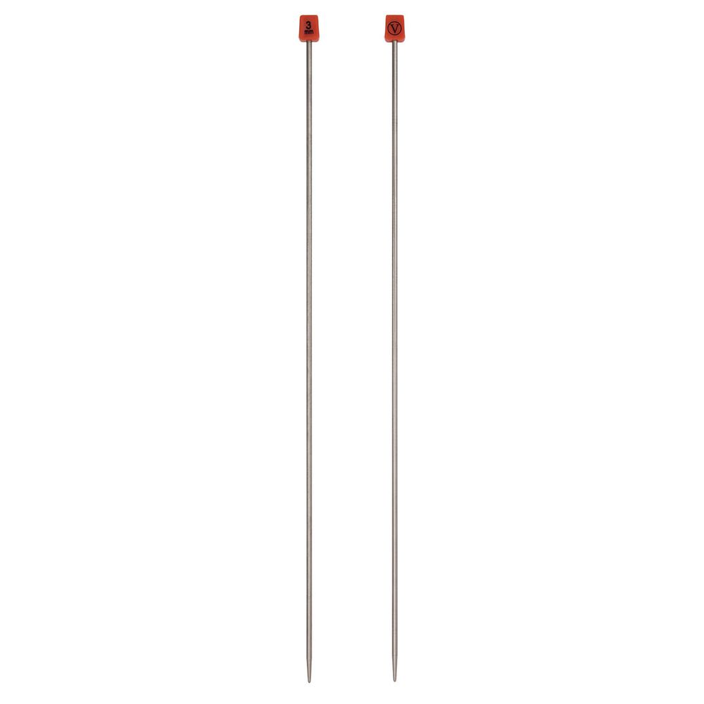 Спицы прямые металл ⌀3.0 мм, 35 см, 2 шт, никель, Visantia VTS-2