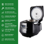 Yum Asia Рисоварка Yum Asia Bamboo Rice Cooker, 8 чашек, 1.5 л ( Anthracite Black)