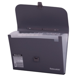 BRAUBERG Папка-портфель пласт. BRAUBERG А4 (327х254х30мм), 13 отделений, серый, 221438