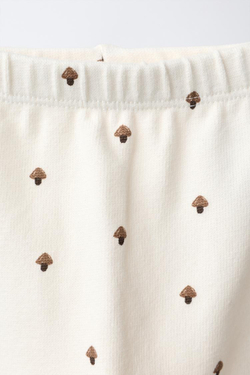 ZARA ЛЕГИНСЫ С ПРИНТОМ, ЭКРЮ