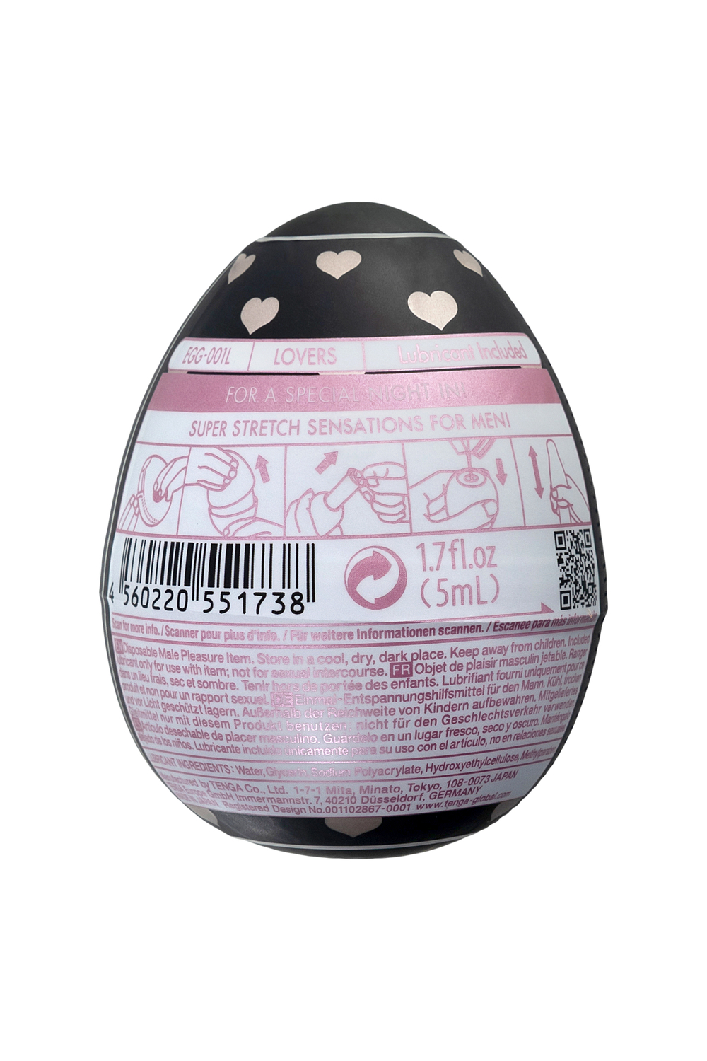 Нереалистичный мастурбатор Tenga Egg Lovers черный 6,1 см