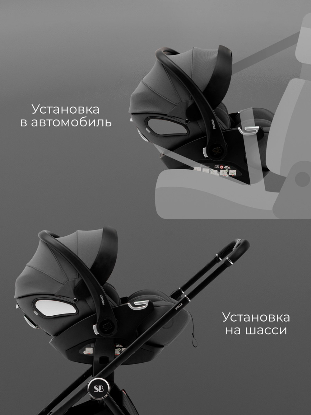 Коляска 3 в 1 Sweet Baby Rocco Air + автокресло Premier Grey Green (Air)