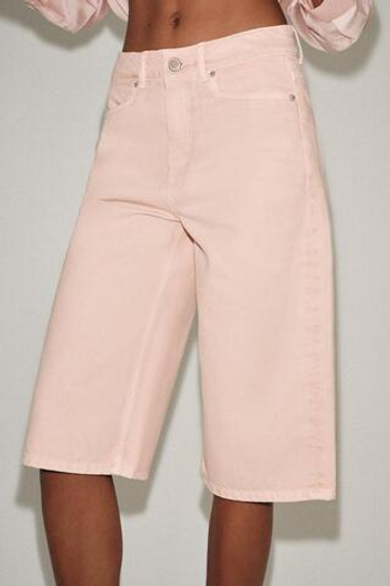 ZARA ДЖИНСОВЫЕ ШОРТЫ СО СРЕДНЕЙ ПОСАДКОЙ — ZW COLLECTION, РОЗОВЫЙ