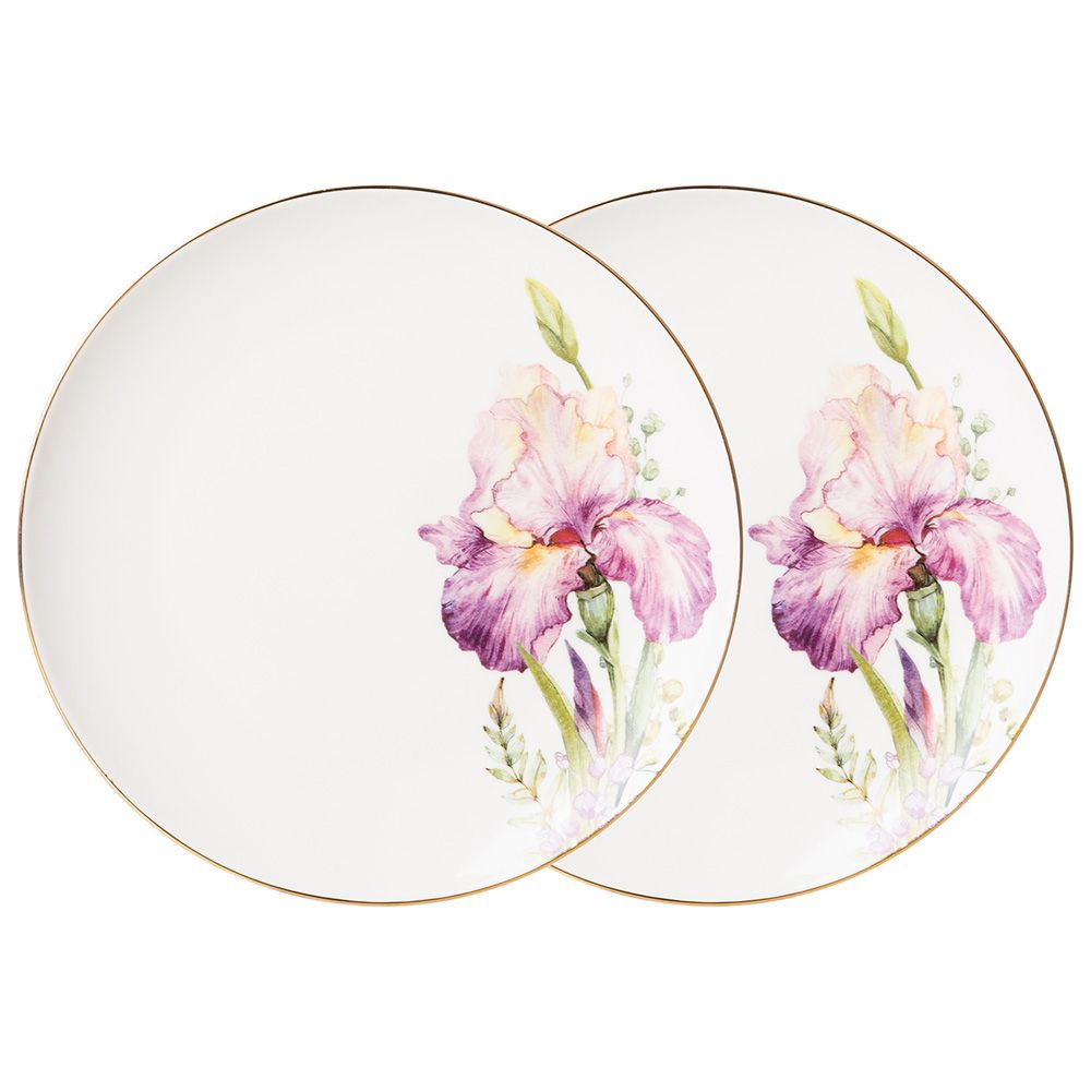 НАБОР ТАРЕЛОК ЗАКУСОЧНЫХ LEFARD "IRISES" 2 ШТ. 20 СМ, РАЗНОЦВЕТНЫЙ (КОР=24НАБ.)