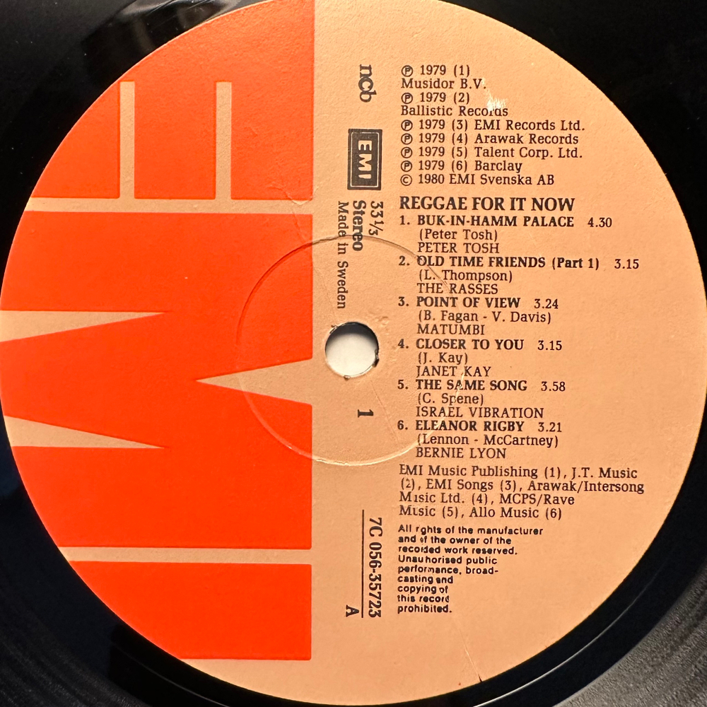 Сборник Reggae For It Now! (Швеция 1980г.)