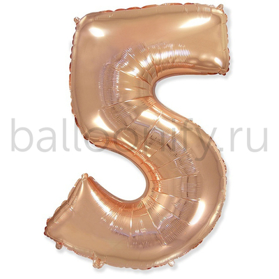 Шар ЦИФРА 5 Rose Gold 40" 102 см