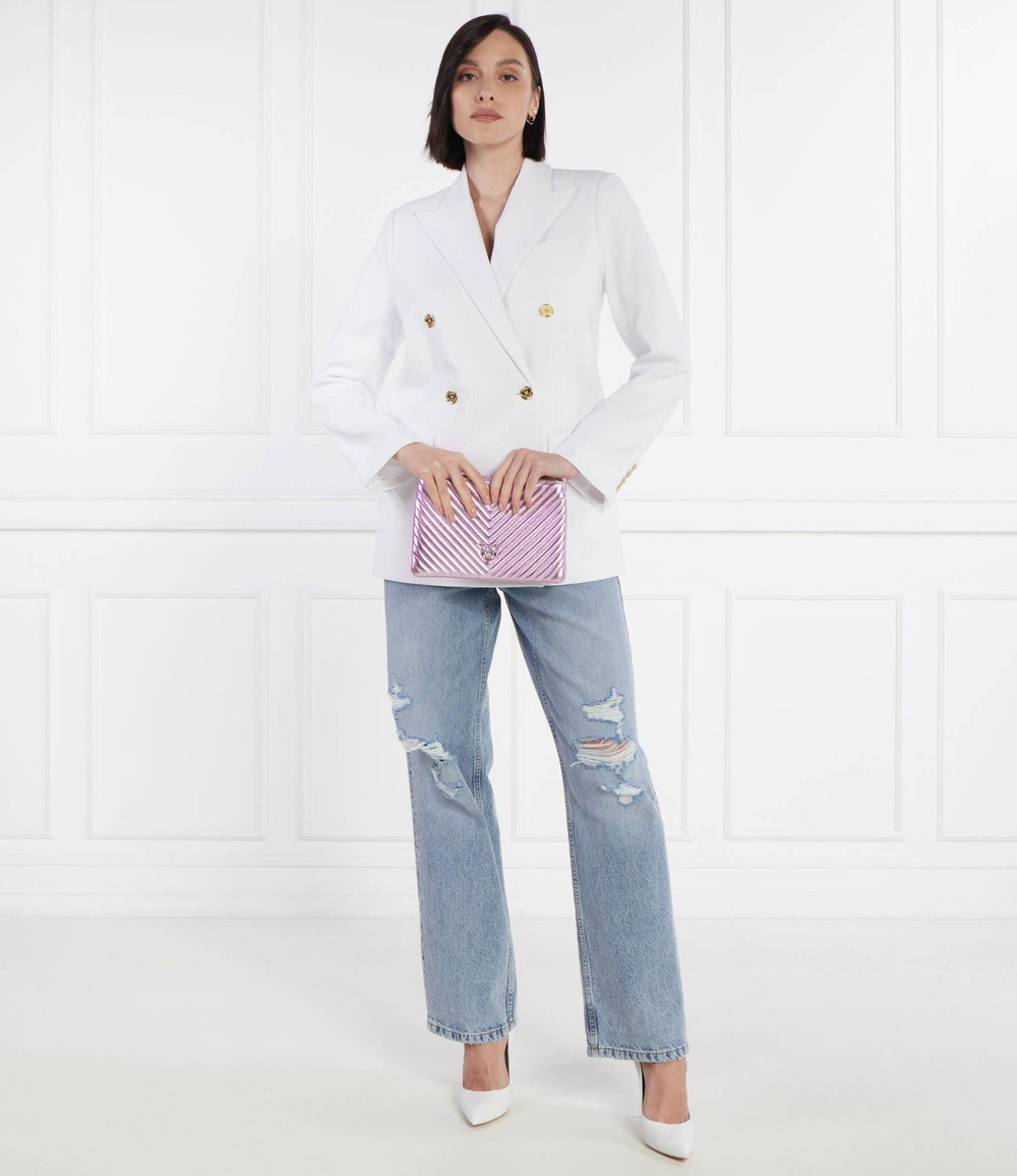 Кожаный клатч FLAT CLASSIC METAL Pinko - розовый(100455 A1JE)