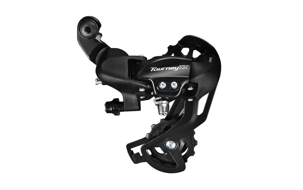 Переключатель задний ShimanoTourney, TX800, SGS, 7/8 скоростей, крепление на болт, черный, без упаковки