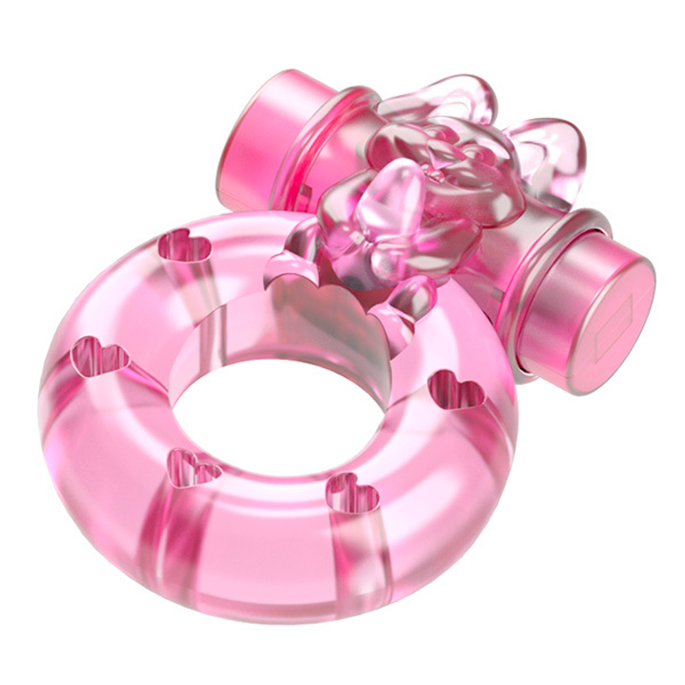 Розовое эрекционное виброкольцо 3,5х5см Baile Pink Rabbit Cock Rings BI-010082A