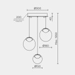 Подвесной светильник MODELUX ML.2338.3R BK