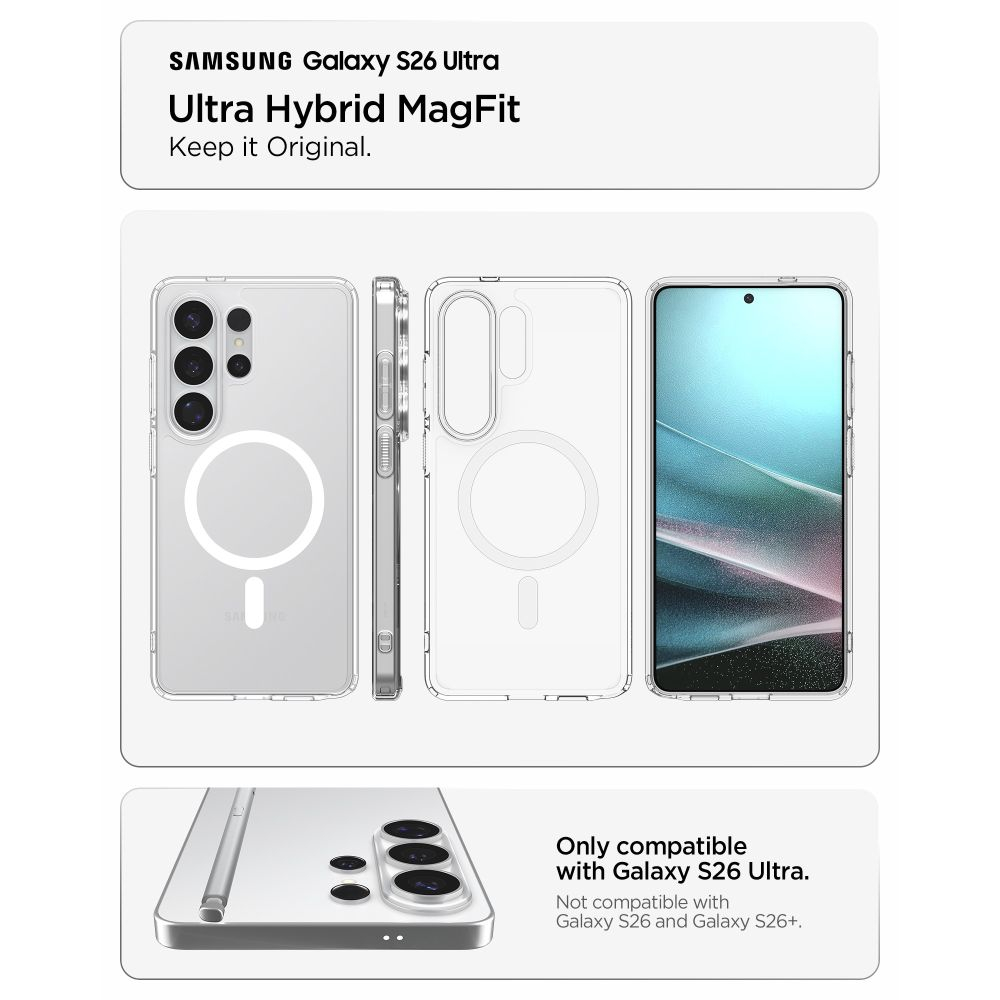 Чехол Spigen Ultra Hybrid Mag MagSafe для Samsung Galaxy S26 Ultra Clear White