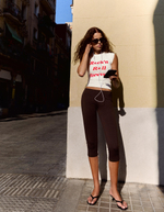 Женская облегающая укороченная футболка с принтом - BERSHKA
