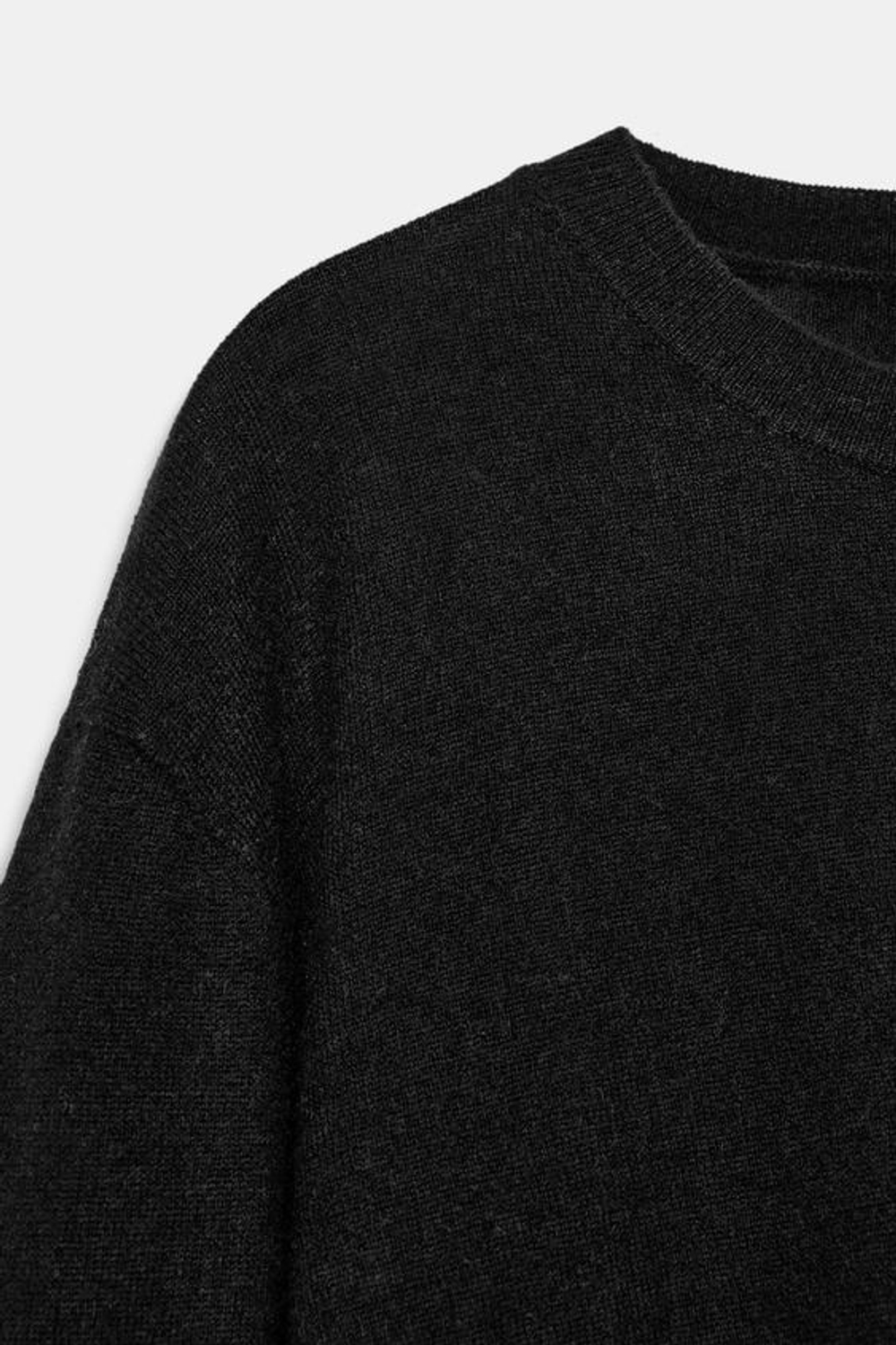 ZARA СВИТЕР ИЗ 100% ШЕРСТИ EXTRASOFT, ЧЕРНЫЙ