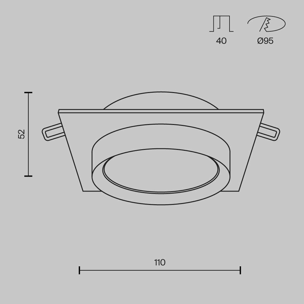 Встраиваемый светильник Technical DL086-GX53-SQ-W