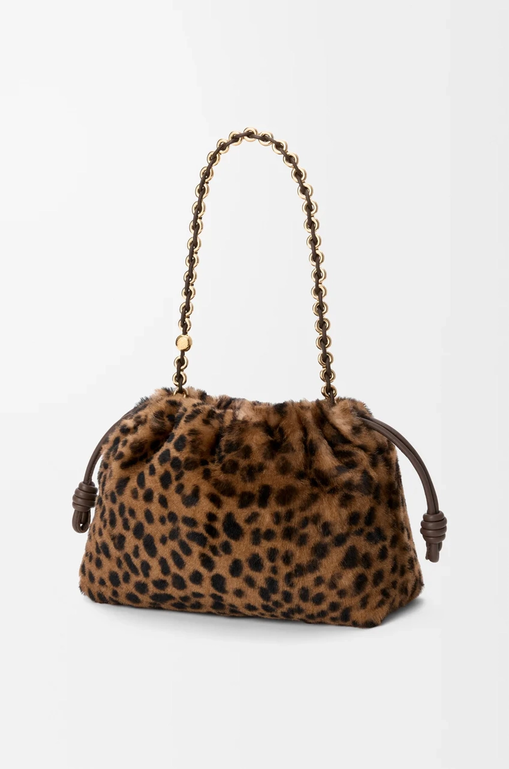 Loewe Средняя сумка Flamenco из овчины с принтом, бежевый/коричневый