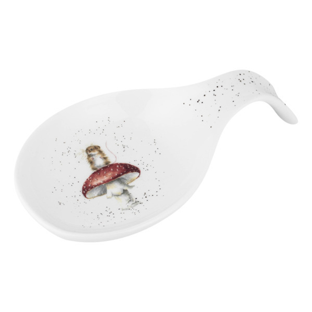 Подставка для ложки Royal Worcester Забавная фауна Мышка на грибе 17 см, форфор костяной