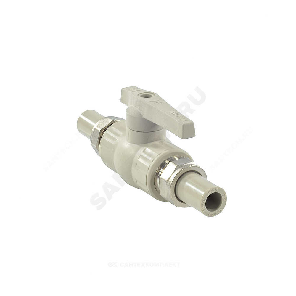 Кран шаровой PP-R полнопроходной серый Дн 32х1 1/4" VALFEX 20246032Г