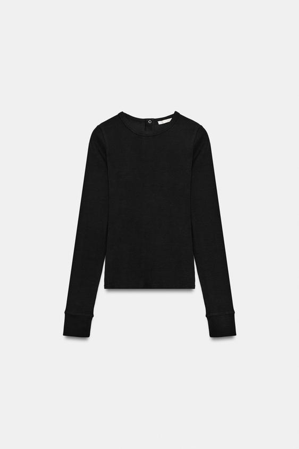 ZARA ФУТБОЛКА В РУБЧИК НА КНОПКАХ, ЧЕРНЫЙ