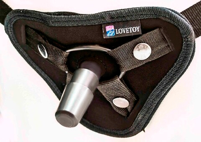 Страпон-трусики с корсетом на шнуровке Vac-U-Lock Uni Strap (Цвет: черный)