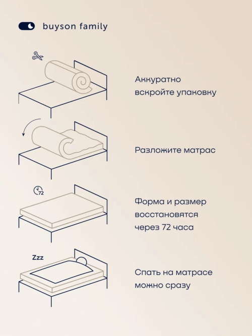 Матрас БайГолд, 30 см, жесткость средняя, независимые пружины