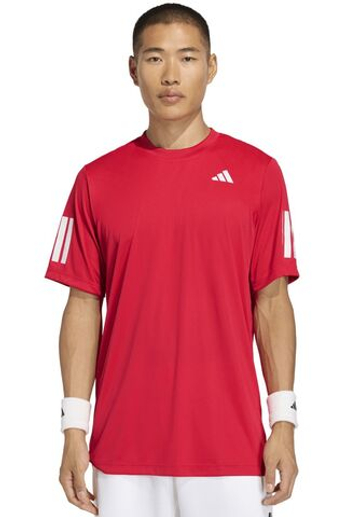 Мужская теннисная футболка Adidas Club 3-Stripes - pure rubin