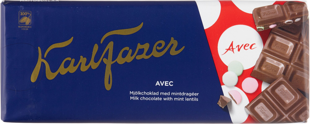 Молочный Шоколад с мятным драже KarlFazer  200 г
