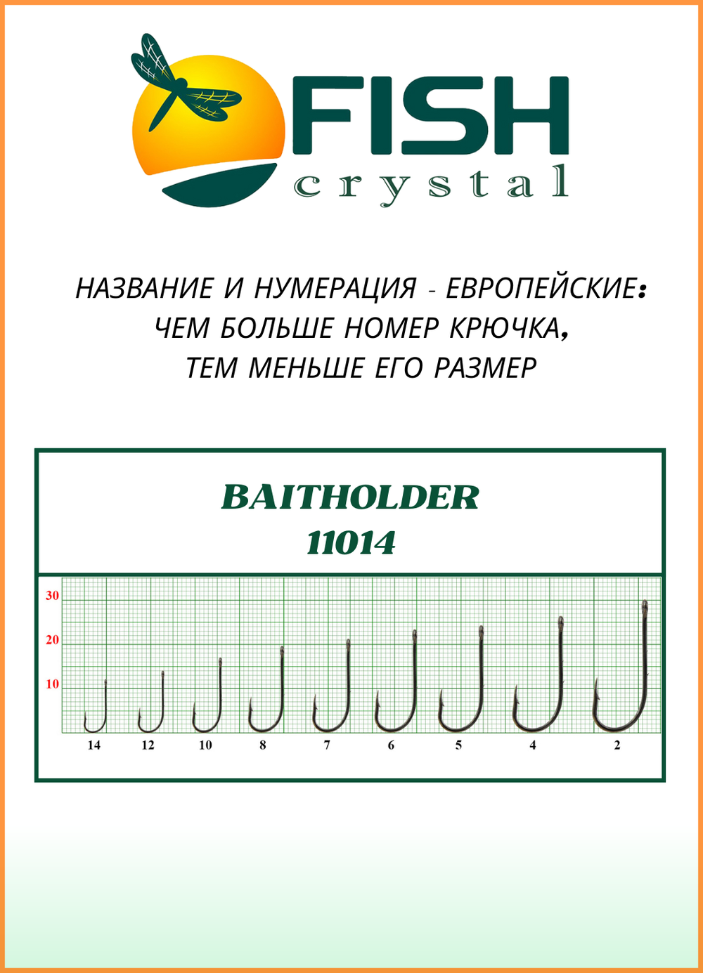 Крючок рыболовный Fish Crystal BAITHOLDER с засечкой и ушком 11014 №4 (5 упаковок)