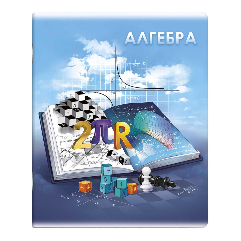 Тетрадь предметная А5+ 48л. клетка "Книга знаний. Алгебра" справочная информация (Феникс+)