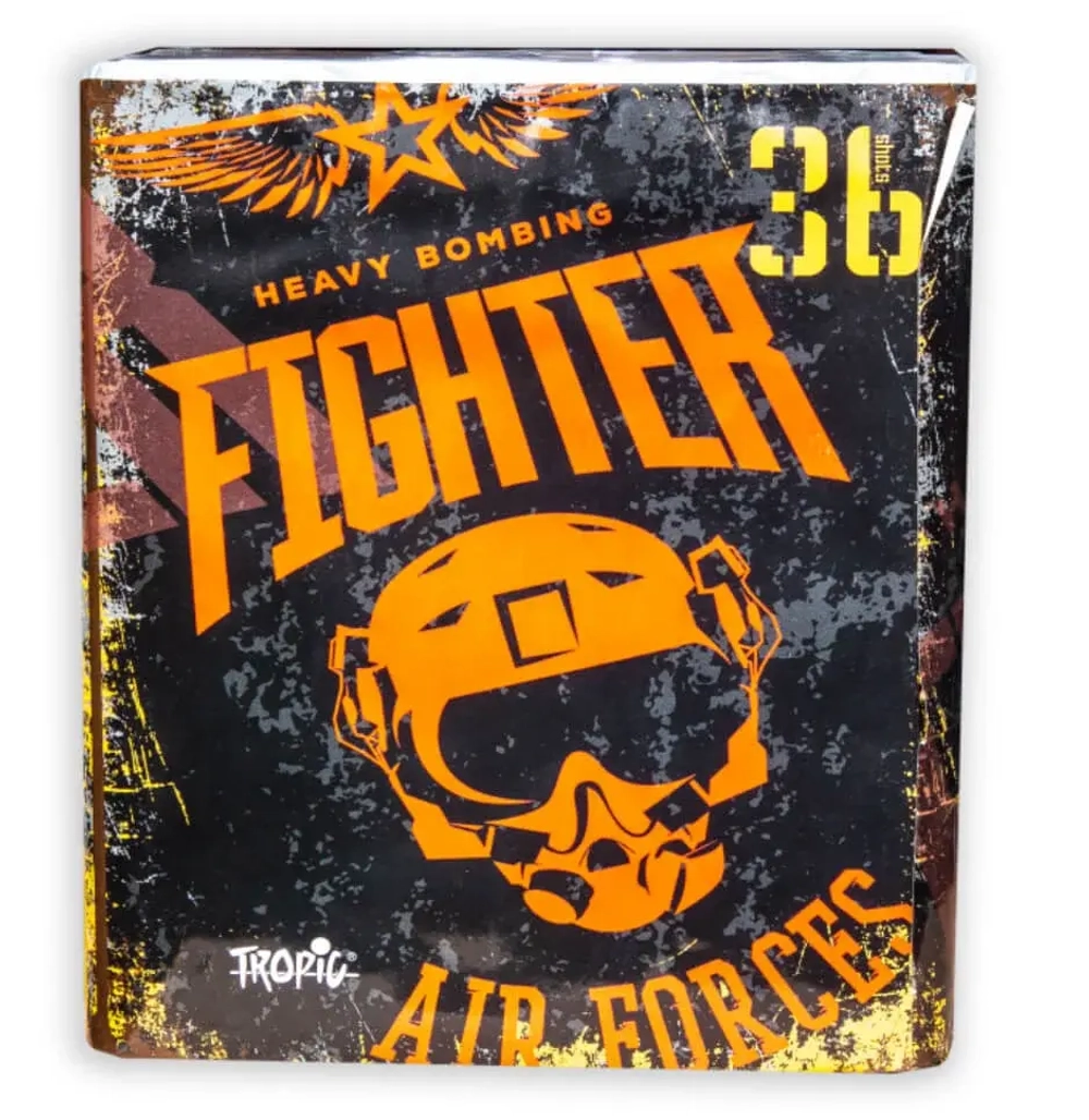 Батарея салютов Fighter black (TB193) от Tropic, 36 залпов, 25 мм