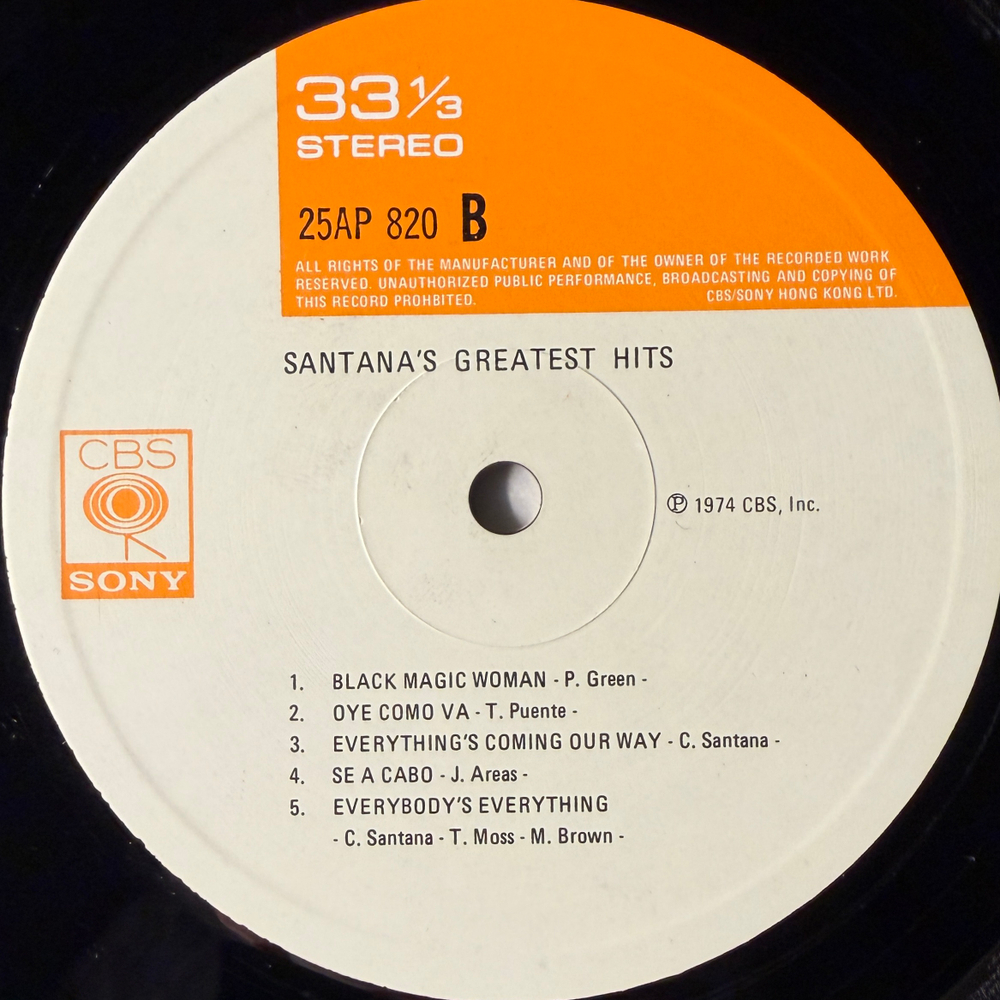 Santana – Santana's Greatest Hits (Гонконг 1978г.) Т